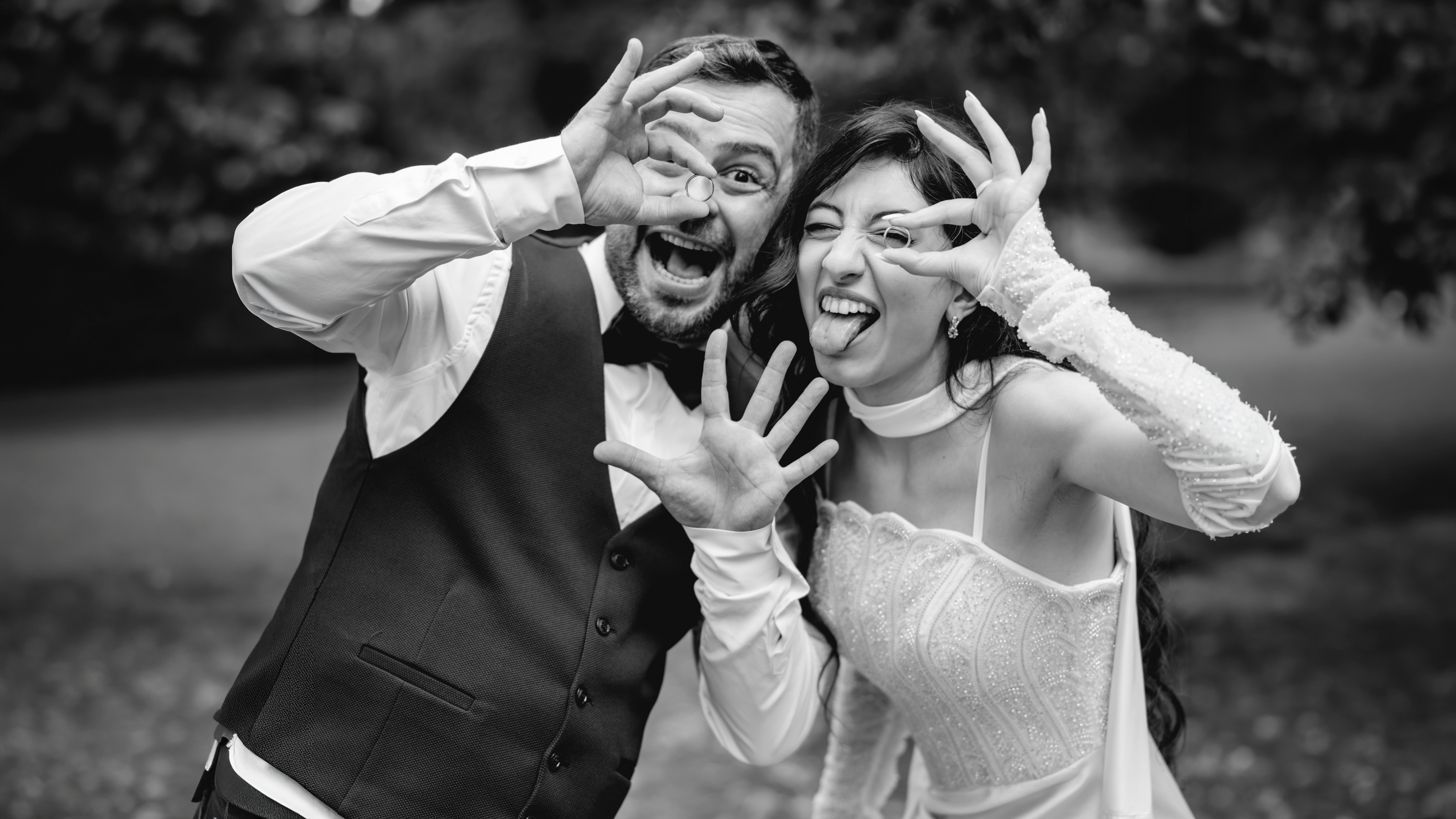 Wedding couple romantic moment